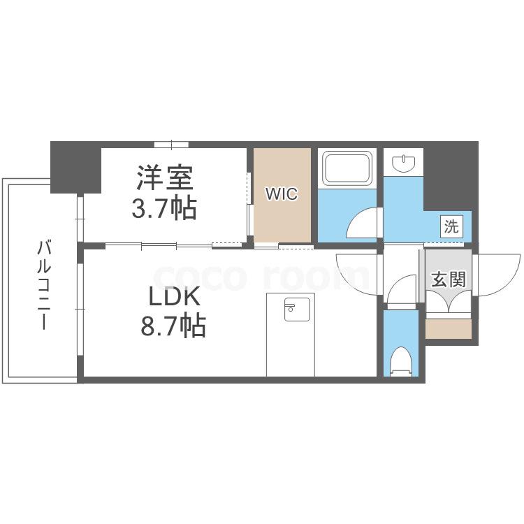 ORSUS大阪福島(1LDK/13階)の間取り写真