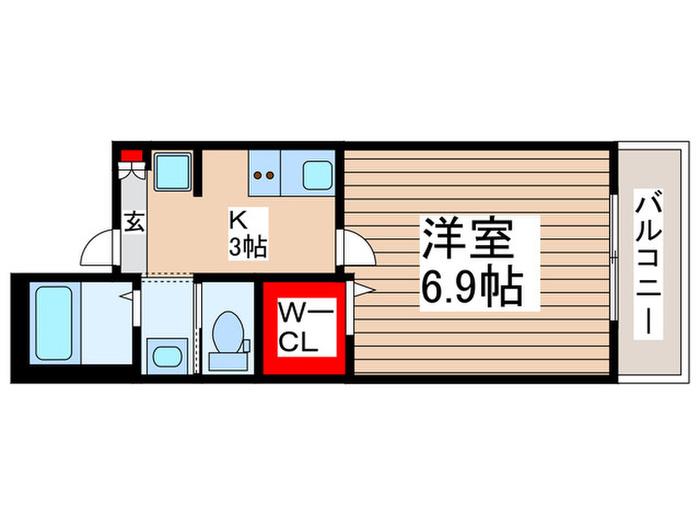GRANDIR三郷(1K/2階)の間取り写真