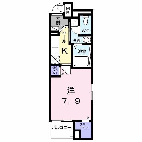 グランツ堀田(1K/5階)の間取り写真