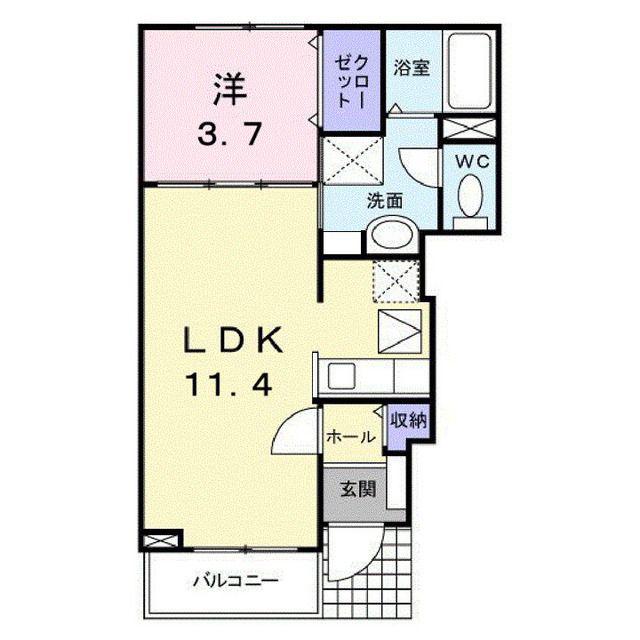 ベルボニ-トA(1LDK/1階)の間取り写真