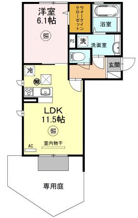 FELICE CASA(1LDK/1階)の間取り写真