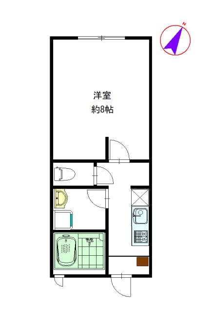 Bイースト 2 北戸田(1K/1階)の間取り写真