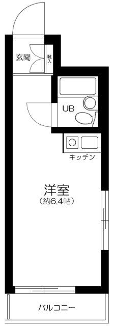 ダイアパレス亀戸(ワンルーム/6階)の間取り写真