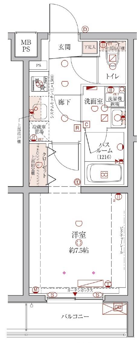 クレヴィスタ常盤台(1K/1階)の間取り写真