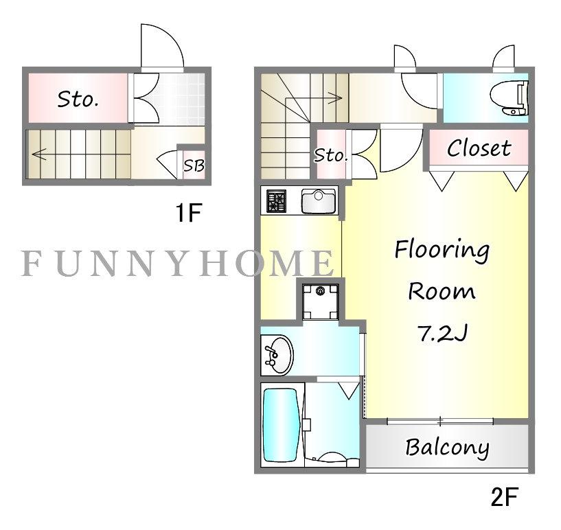 MAISON DE LILAS(1K/1階)の間取り写真