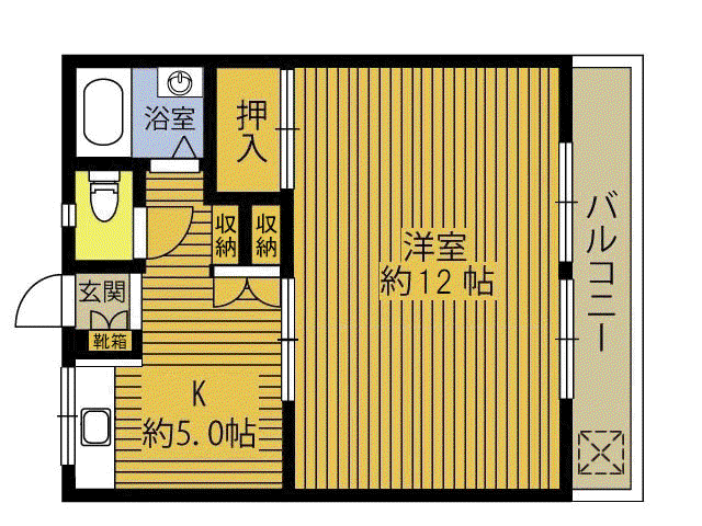 フォレスト羽屋(1DK/3階)の間取り写真
