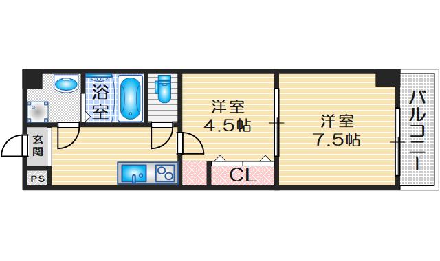 センターポイント吉志部(2K/5階)の間取り写真