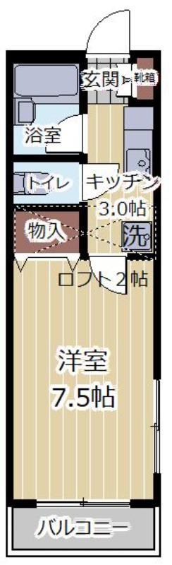 サンスイート八乙女(1K/1階)の間取り写真