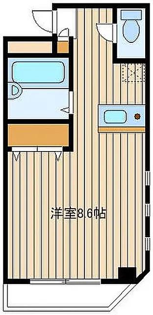 H・FLAT(ワンルーム/3階)の間取り写真