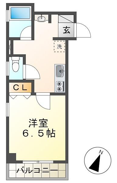 セラヴィ(1K/3階)の間取り写真
