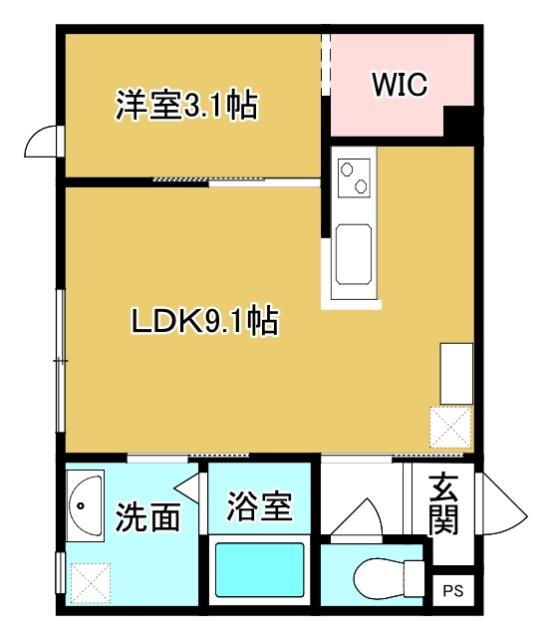 REPOT(1LDK/1階)の間取り写真