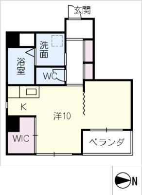 ブリック覚王山(ワンルーム/5階)の間取り写真