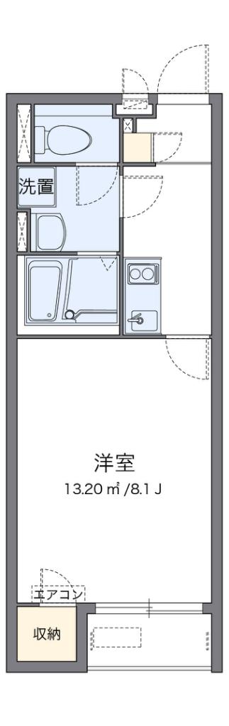 レオネクストプランドール(1K/1階)の間取り写真