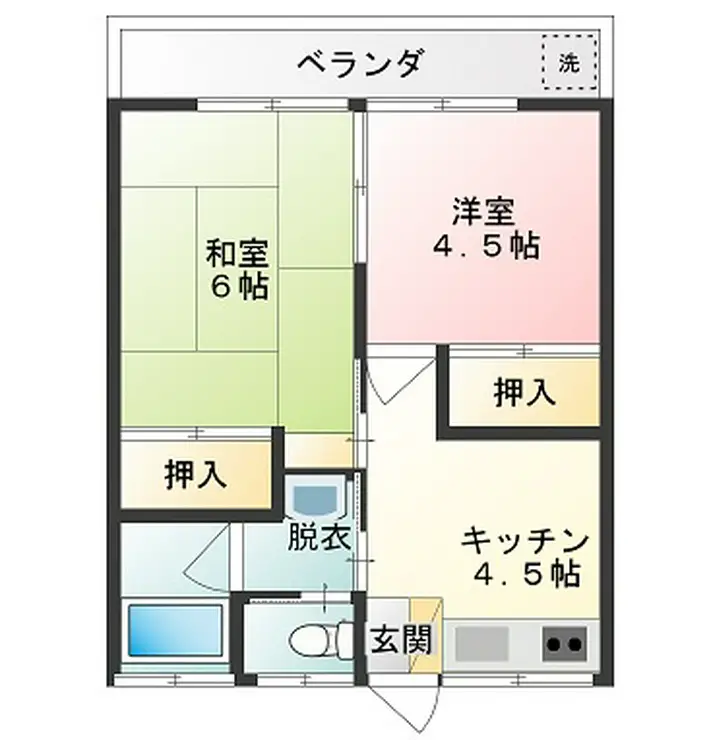 第二宇多川コーポ 1階階 間取り