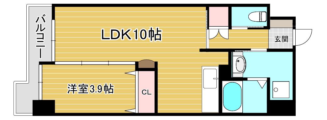 プリーモ天神(1LDK/3階)の間取り写真
