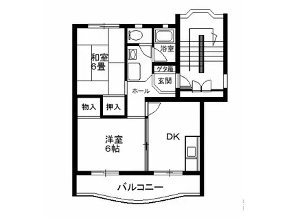 シティハイツ片田(2DK/1階)の間取り写真