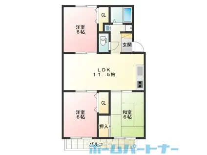 コーポ泉(3LDK/2階)の間取り写真