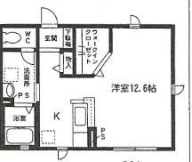 ディアス市電通 A棟(1K/1階)の間取り写真