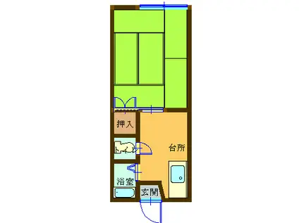 第11ASKコーポ(1K/2階)の外観写真