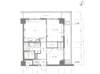 コープオリンピア笹口(2DK/10階)の間取り写真