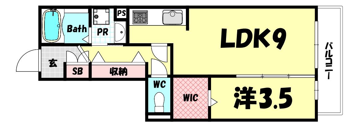 ラメゾンヴェール神戸(1LDK/1階)の間取り写真