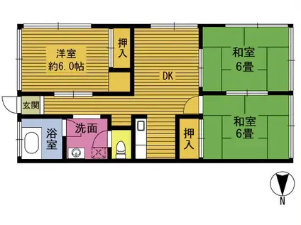 泉アパート(3DK/1階)の間取り写真