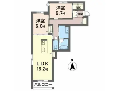 べレオガーデンズ弥右衛門(2LDK/1階)の間取り写真