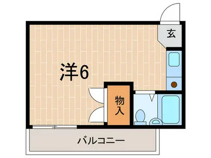 仁川ロイヤルハイツ(ワンルーム/2階)の間取り写真