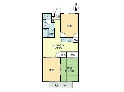 フォブール大井A(3DK/1階)の間取り写真