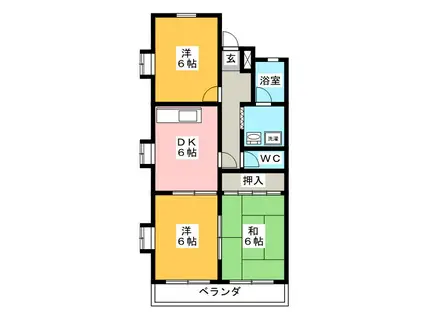 サンプラザ大塚(3DK/4階)の間取り写真