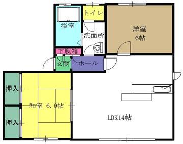 ディアス桂(2LDK/1階)の間取り写真