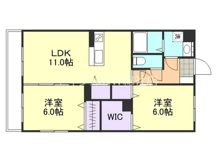 FーCITY老松町(2LDK/1階)の間取り写真