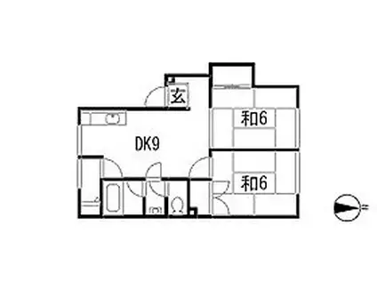 シャンブル中村(2DK/2階)の間取り写真