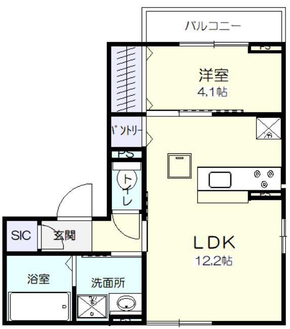 コトーコバ II(1LDK/1階)の間取り写真
