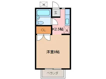 メゾンMIO(ワンルーム/1階)の間取り写真