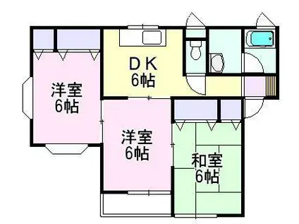 スクエアハウス (3DK/1階)の間取り写真