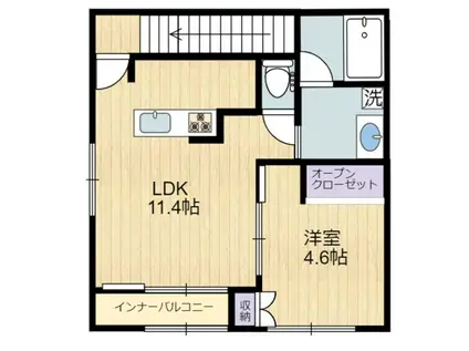 プルミエール(1LDK/2階)の間取り写真