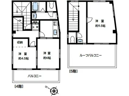 クレステ荻窪(3K/4階)の間取り写真