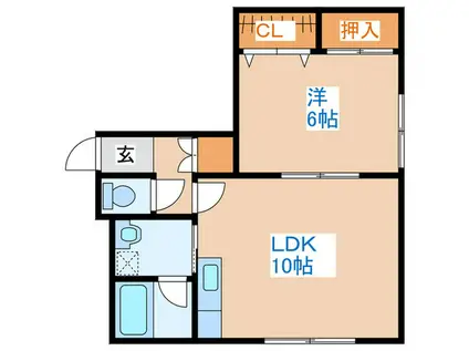 グレイスコート(1LDK/3階)の間取り写真