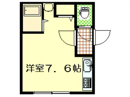 リバティとん田(ワンルーム/4階)の間取り写真