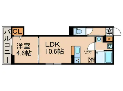 グラナ-デ新宿(1LDK/1階)の間取り写真