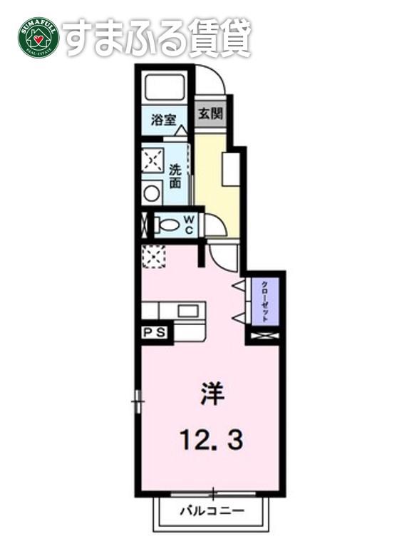 サニー郷東A(1K/1階)の間取り写真