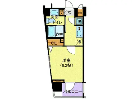 メイクスデザイン南青山(1K/12階)の間取り写真