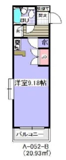 ローズガーデンA52番館(ワンルーム/2階)の間取り写真