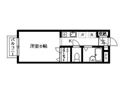 ＪＲ津山線 備前原駅 徒歩18分 2階建 築27年(1K/2階)の間取り写真