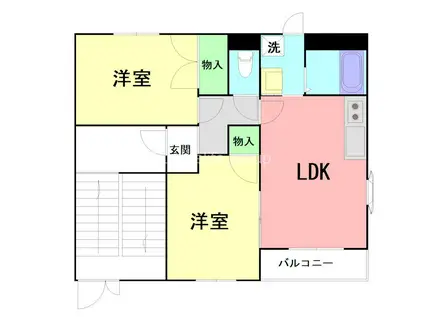 ハイツ彩風C(2LDK/2階)の間取り写真