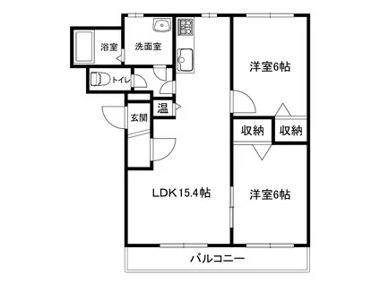 名寄市西10条南10丁目2LDKマンション(2LDK/1階)の間取り写真