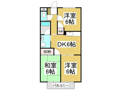 SURPLUS THREEハイツ緑ケ丘(3DK/1階)の間取り写真