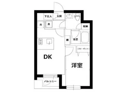 LA PERLA BUNKYO-KOISHIKAWA(1DK/1階)の間取り写真