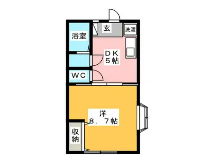 ビューパレス平塚(1DK/1階)の間取り写真
